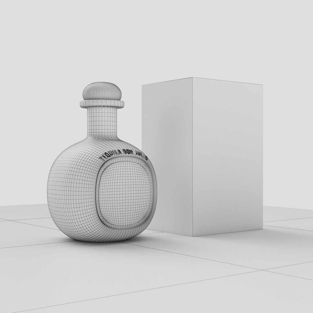 Realistic Don Julio Blanco Tequila Bottle 3D Model – PBR Game Asset, FBX