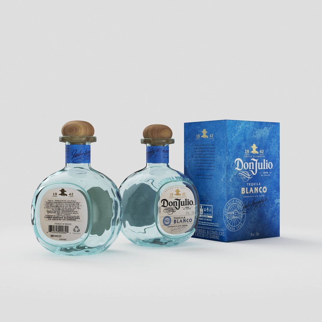 Realistic Don Julio Blanco Tequila Bottle 3D Model – PBR Game Asset, FBX - View 3