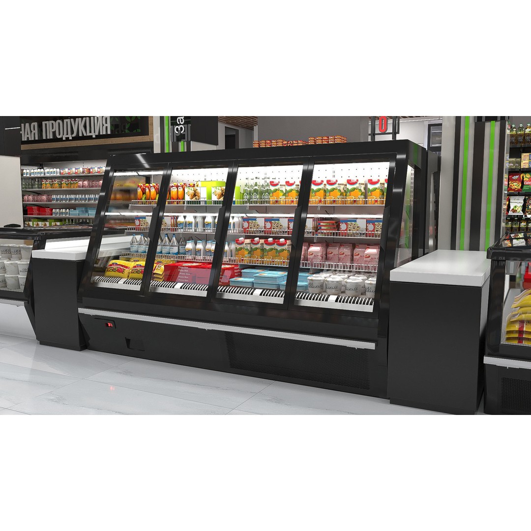 Refrigerated Display Case 3D Model – High Poly PBR Asset, FBX, OBJ - View 3