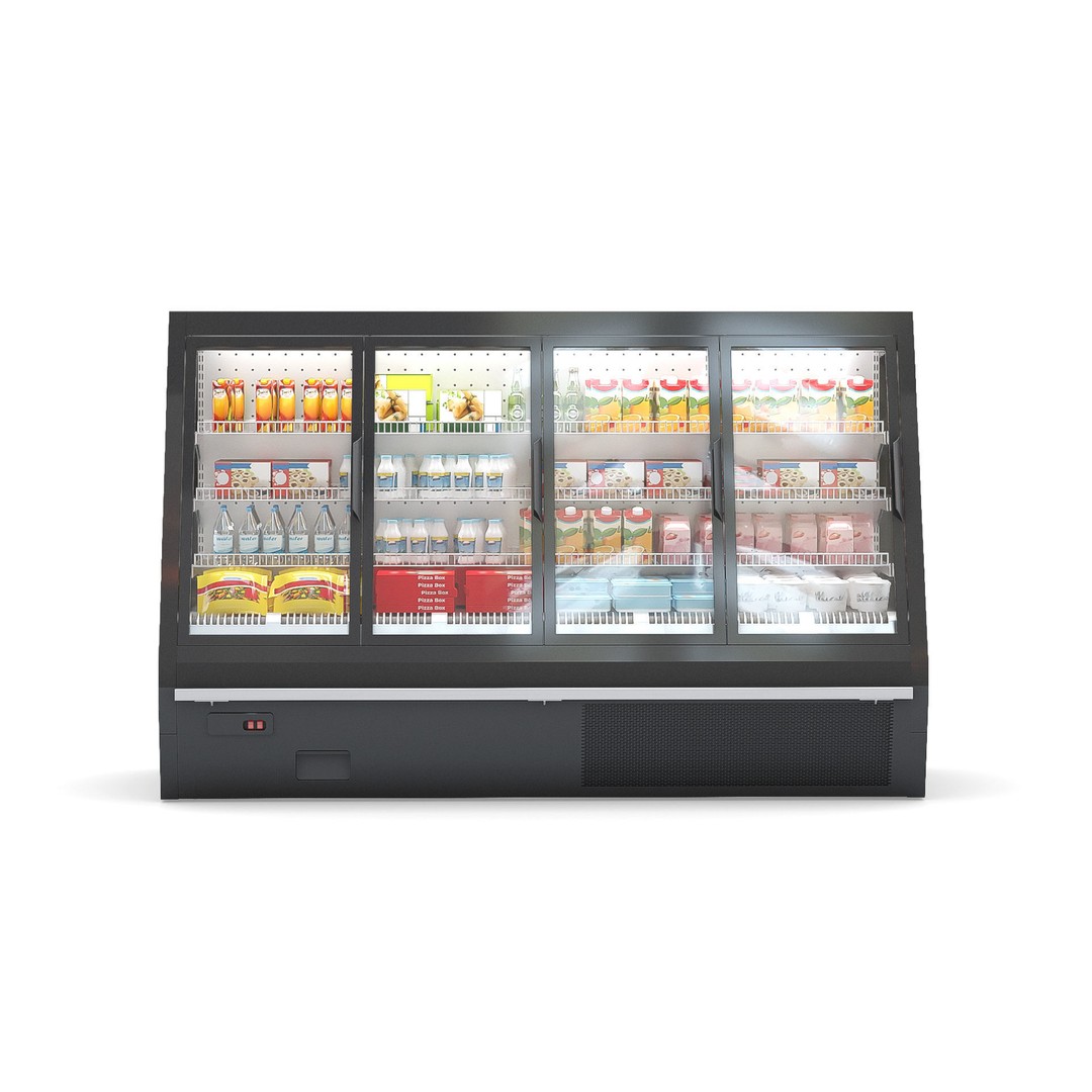 Refrigerated Display Case 3D Model – High Poly PBR Asset, FBX, OBJ - View 4