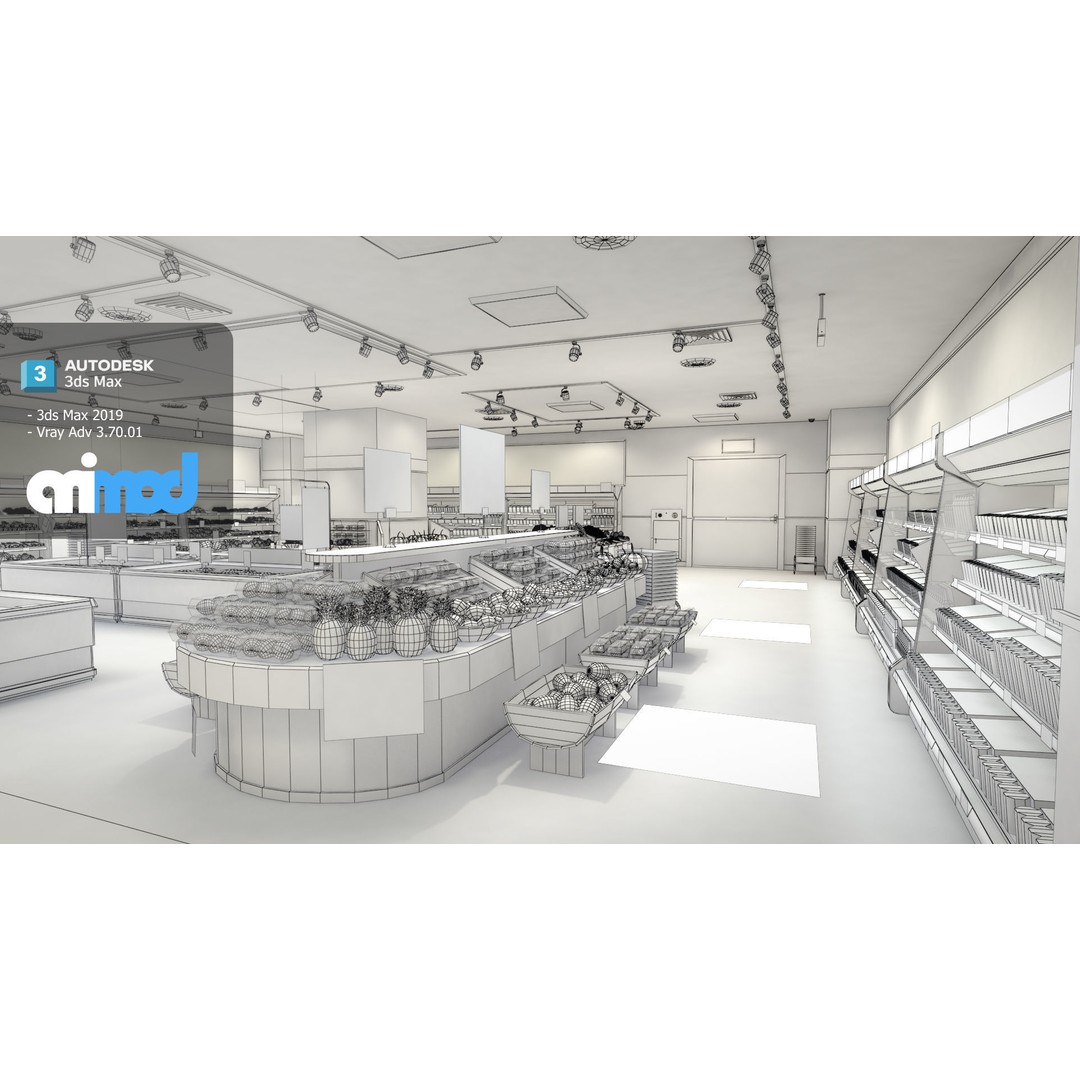 Japanese Supermarket 3D Model – Detailed Interior Asset, FBX, PBR - View 10