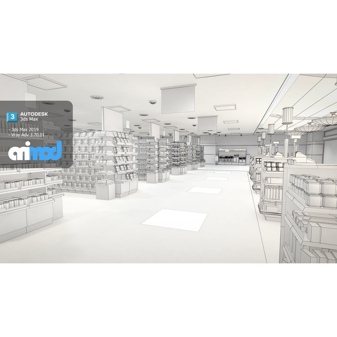 Japanese Supermarket 3D Model – Detailed Interior Asset, FBX, PBR - View 7