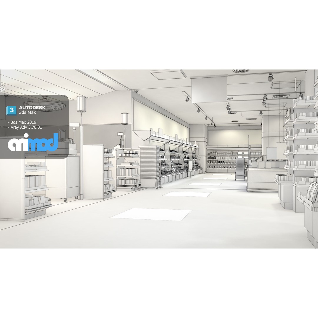 Japanese Supermarket 3D Model – Detailed Interior Asset, FBX, PBR - View 8