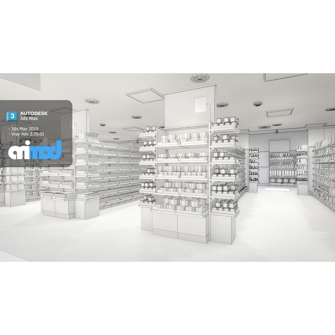 Japanese Supermarket 3D Model – Detailed Interior Asset, FBX, PBR - View 9