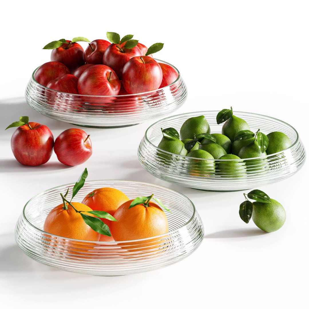 Fruit Bowl 3D Model – High Poly Kitchenware, FBX, OBJ, PBR - View 2