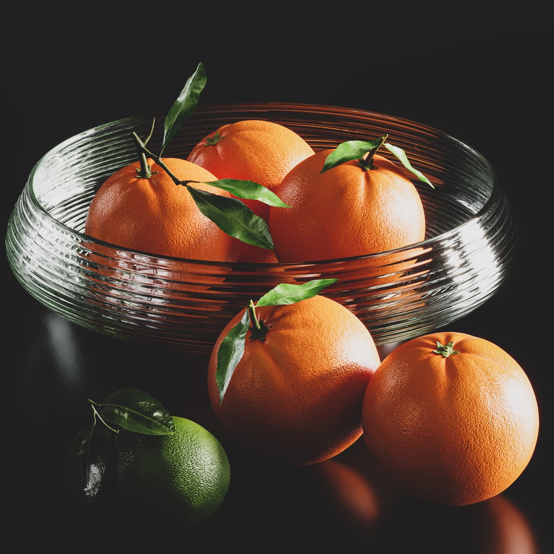 Fruit Bowl 3D Model – High Poly Kitchenware, FBX, OBJ, PBR - View 4