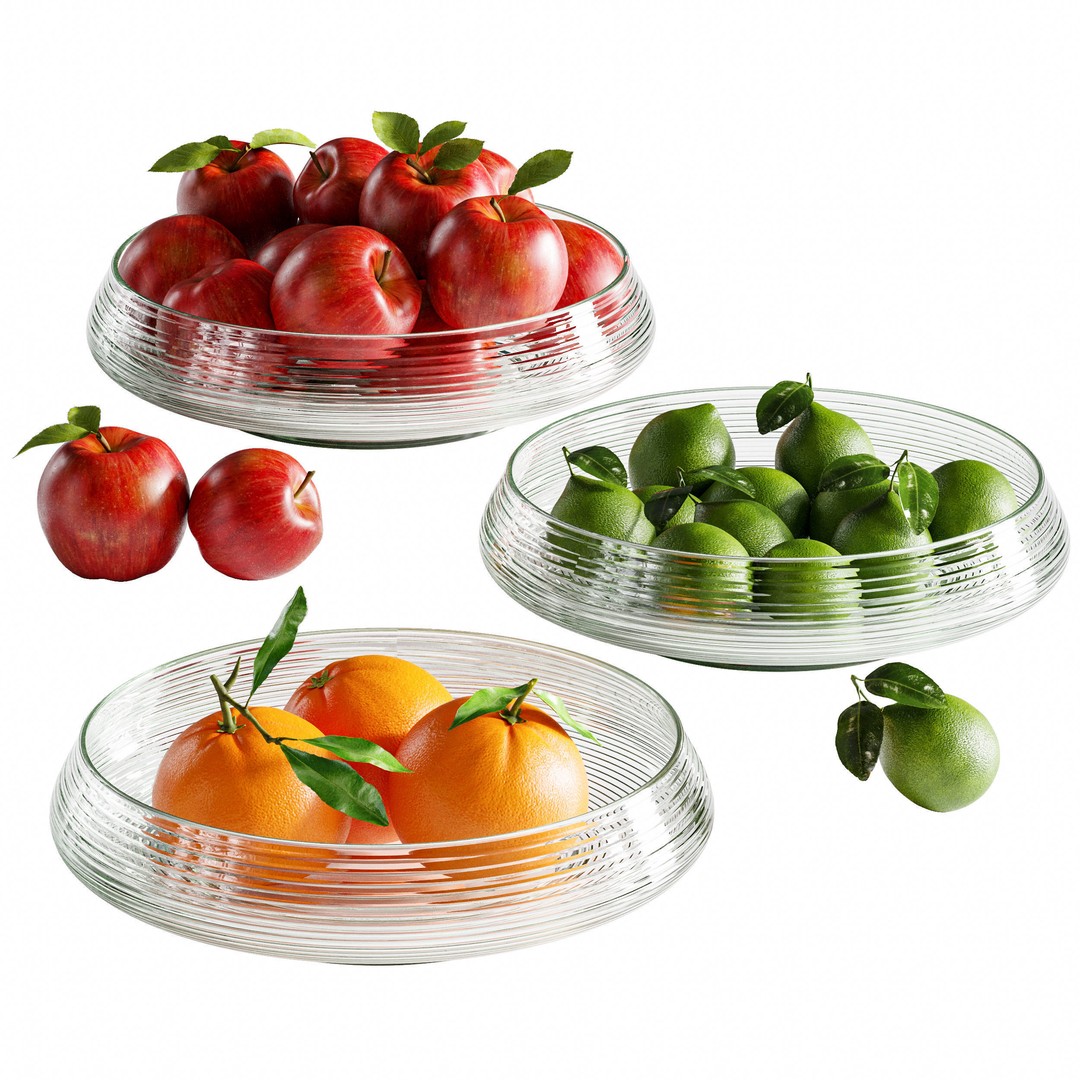 Fruit Bowl 3D Model – High Poly Kitchenware, FBX, OBJ, PBR - View 6