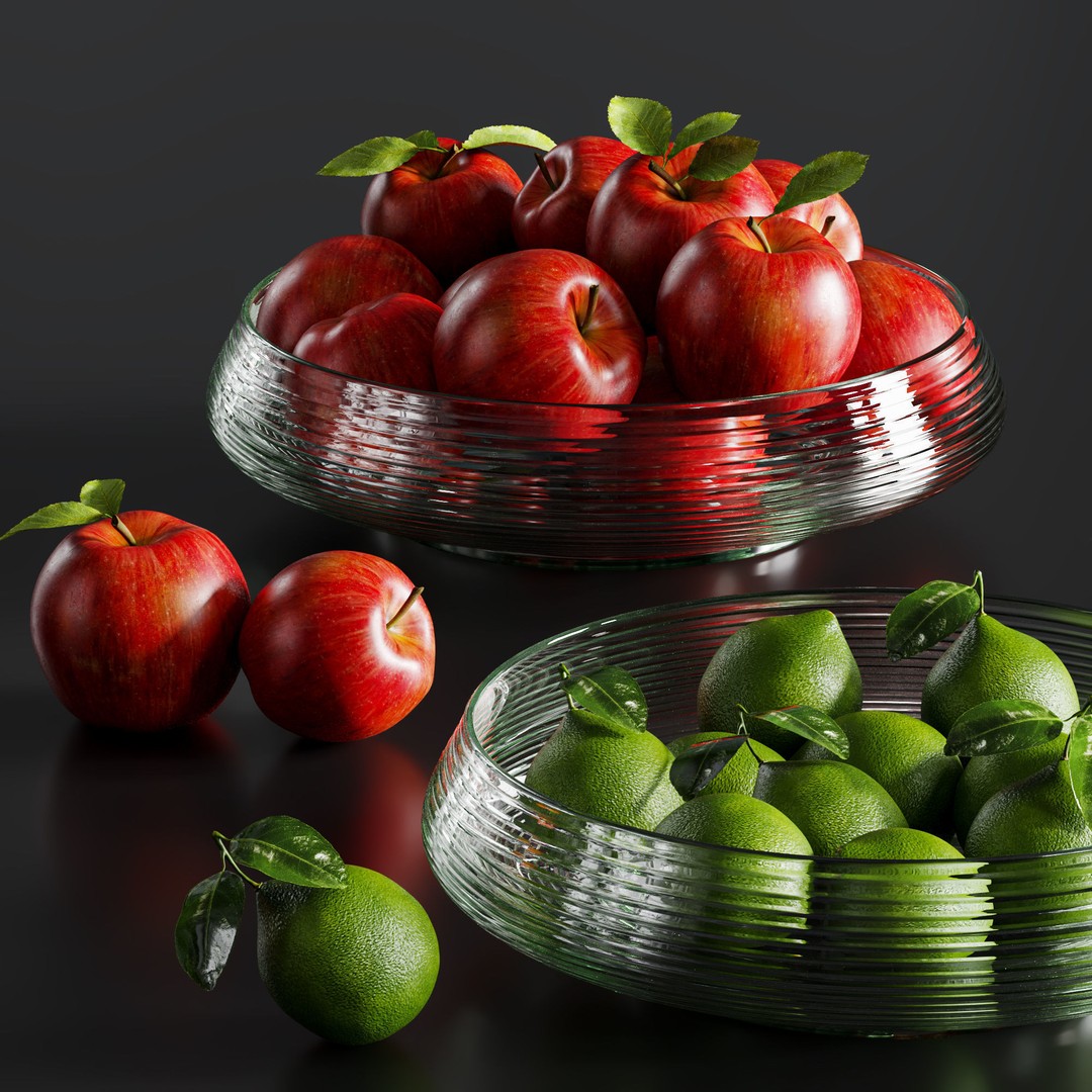 Fruit Bowl 3D Model – High Poly Kitchenware, FBX, OBJ, PBR - View 7