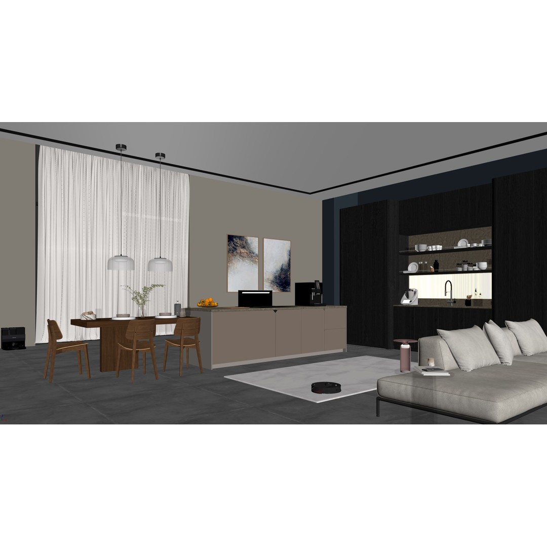 Modern Kitchen 3D Model – Minimalist Design for Archviz, FBX - View 15