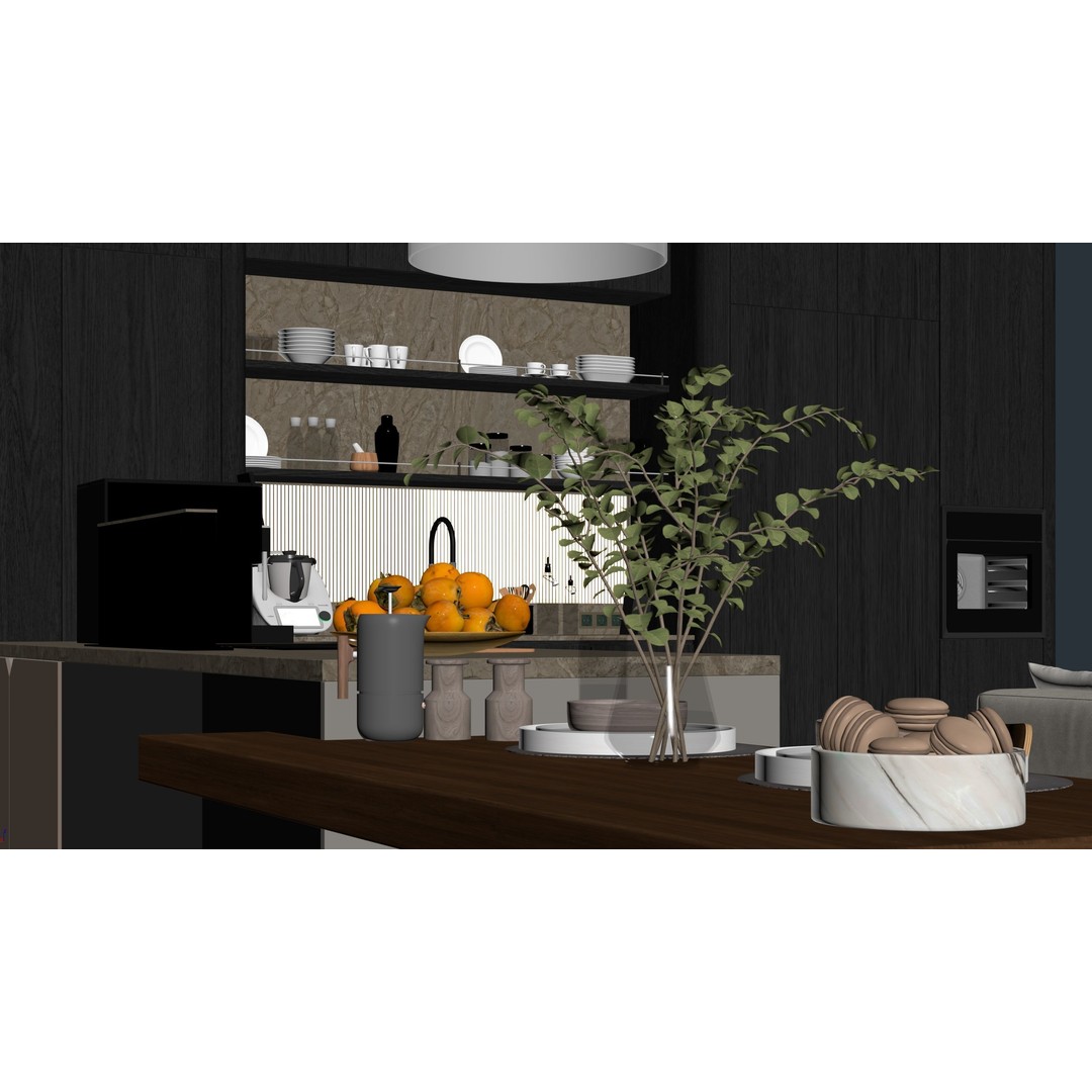 Modern Kitchen 3D Model – Minimalist Design for Archviz, FBX - View 16