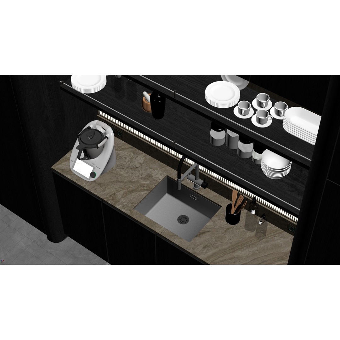 Modern Kitchen 3D Model – Minimalist Design for Archviz, FBX - View 21