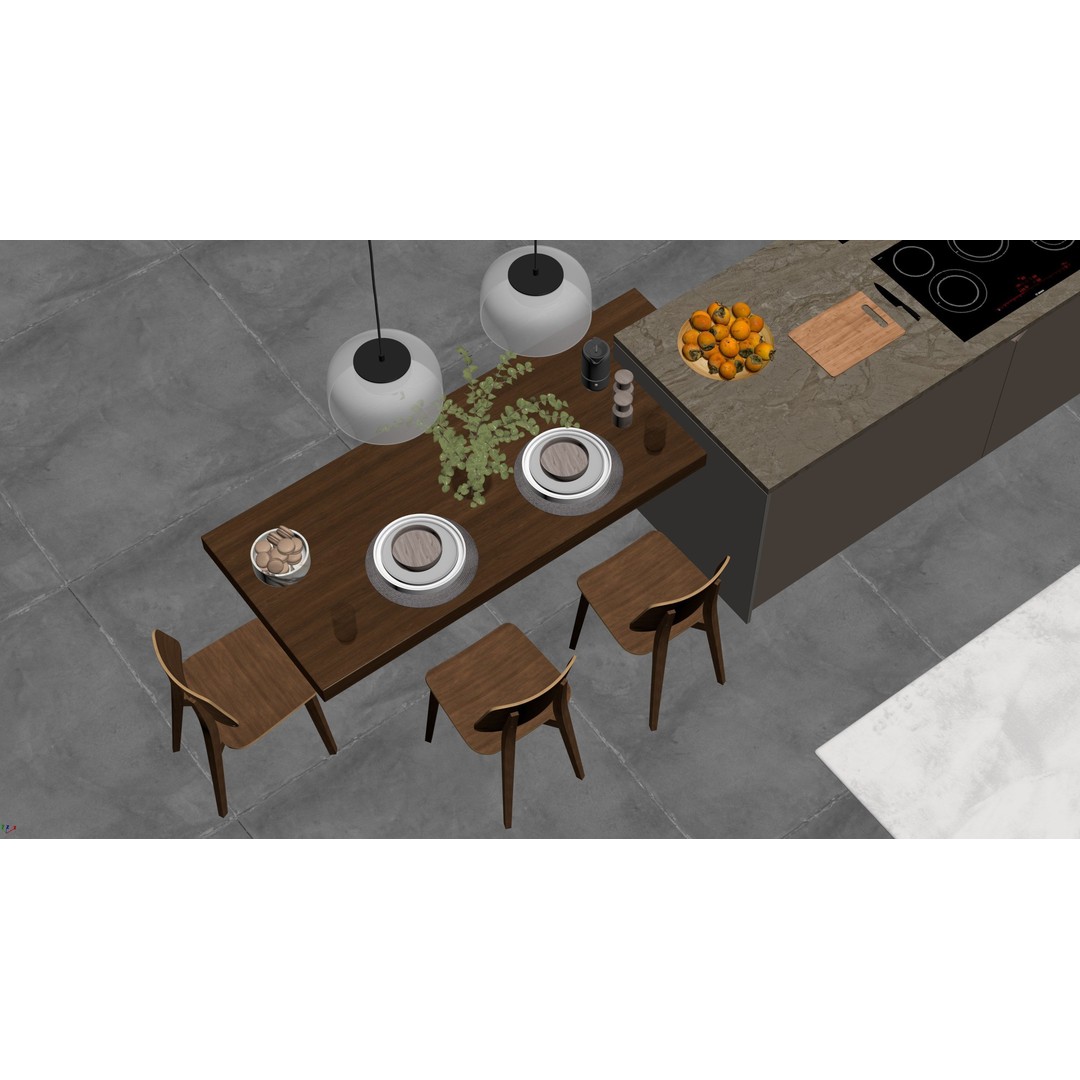 Modern Kitchen 3D Model – Minimalist Design for Archviz, FBX - View 25