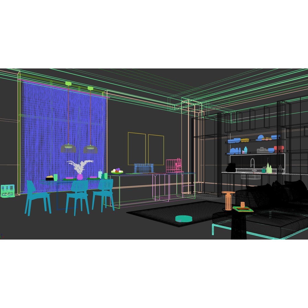 Modern Kitchen 3D Model – Minimalist Design for Archviz, FBX - View 28