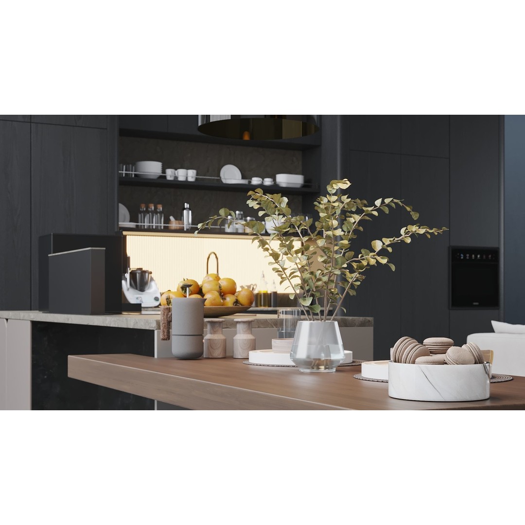Modern Kitchen 3D Model – Minimalist Design for Archviz, FBX - View 9