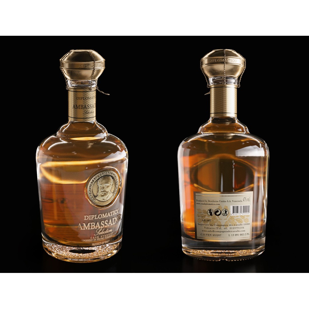 Ambassador Bottle 3D Model – High-Poly PBR Beverage Asset, FBX, 3dsMax - View 3
