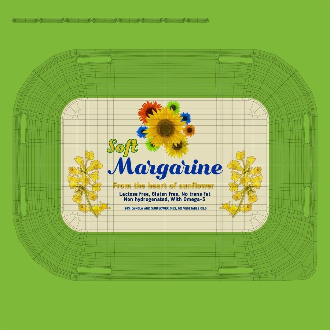 Margarine Box 3D Model – Textured Food Packaging, Blender, FBX, OBJ - View 19