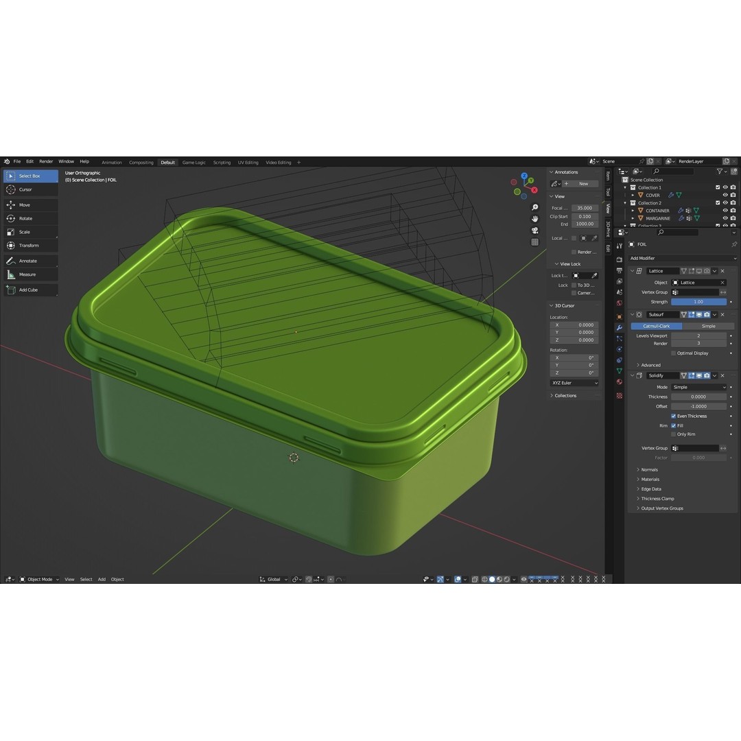 Margarine Box 3D Model – Textured Food Packaging, Blender, FBX, OBJ - View 22