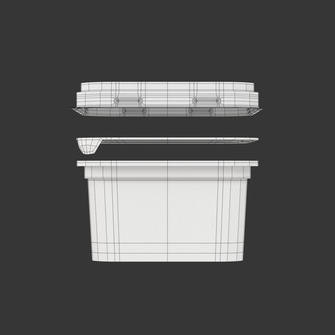 Margarine Box 3D Model – Textured Food Packaging, Blender, FBX, OBJ - View 29