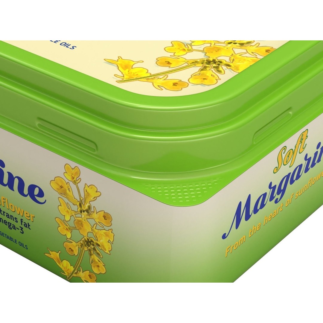 Margarine Box 3D Model – Textured Food Packaging, Blender, FBX, OBJ - View 3