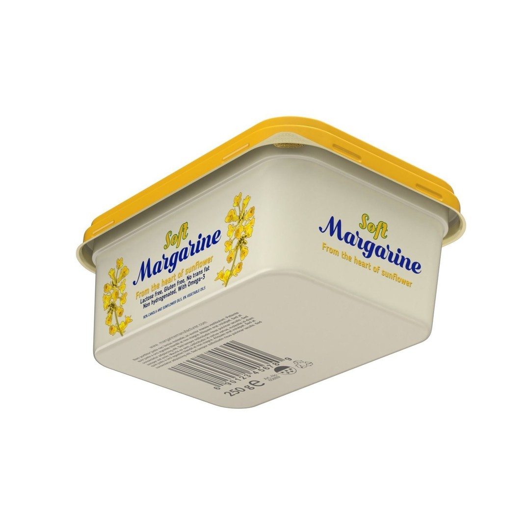 Margarine Box 3D Model – Textured Food Packaging, Blender, FBX, OBJ - View 5