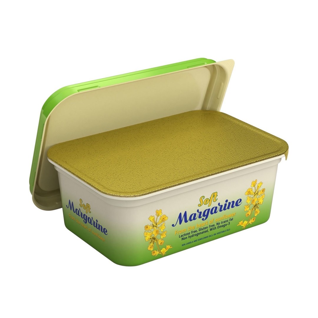 Margarine Box 3D Model – Textured Food Packaging, Blender, FBX, OBJ - View 6