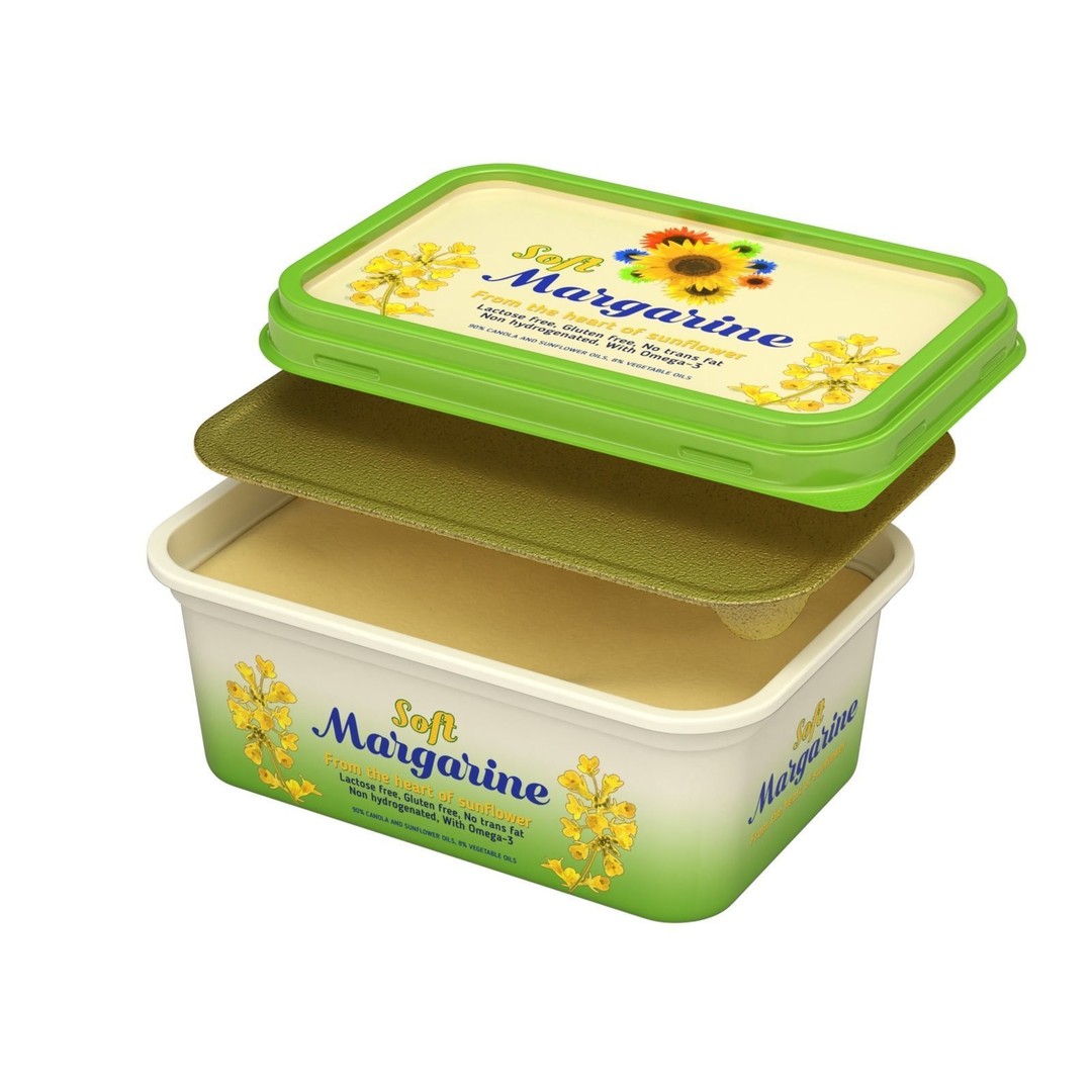 Margarine Box 3D Model – Textured Food Packaging, Blender, FBX, OBJ - View 8