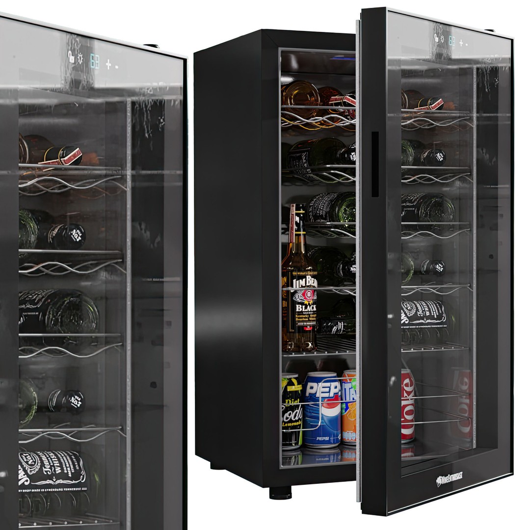 Enthusiast Wine Cooler 3D Model – Detailed Appliance with PBR Textures, FBX