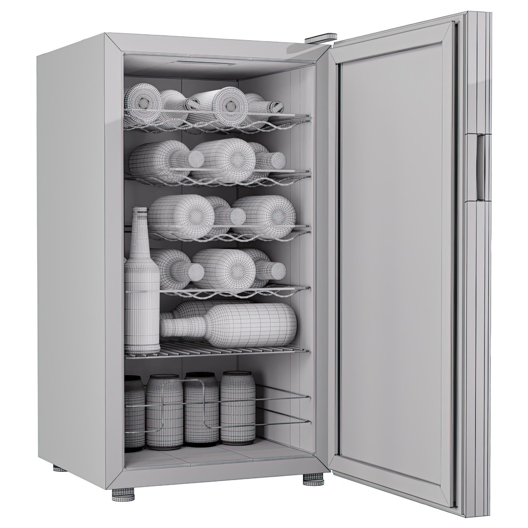 Enthusiast Wine Cooler 3D Model – Detailed Appliance with PBR Textures, FBX - View 7