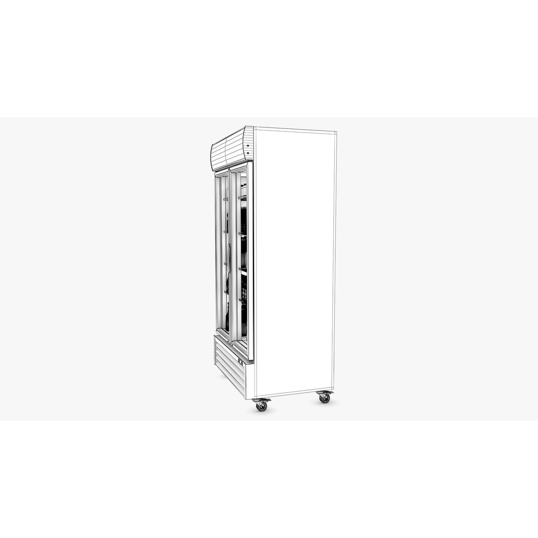 Display Fridge 3D Model – Low-Poly Beverage Display, PBR Textures - View 12