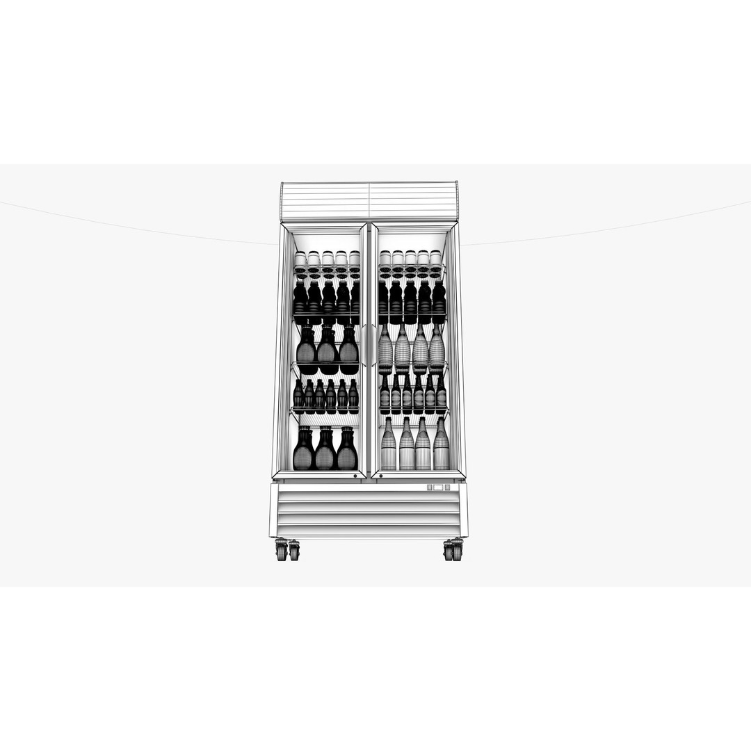 Display Fridge 3D Model – Low-Poly Beverage Display, PBR Textures - View 17