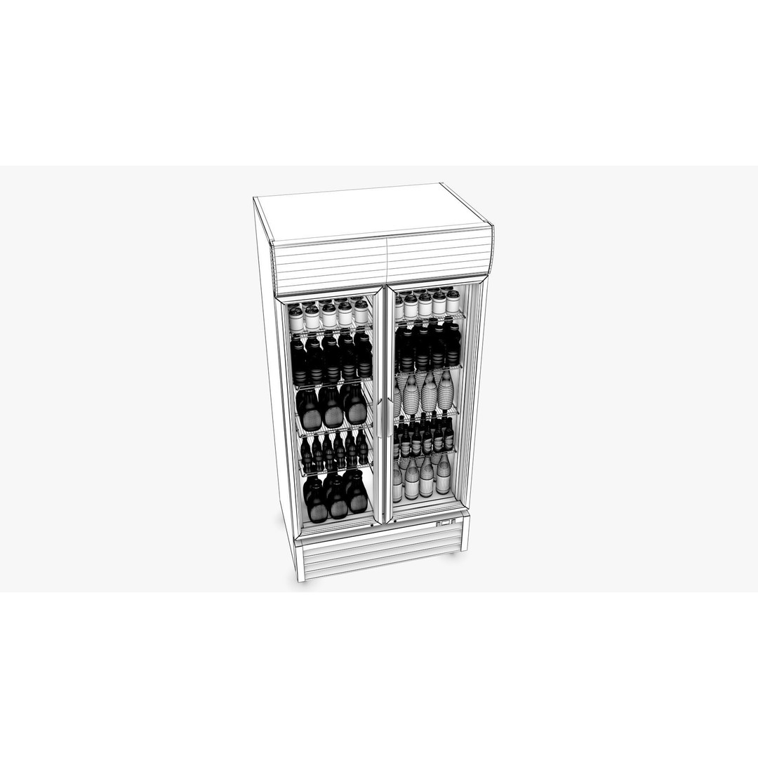 Display Fridge 3D Model – Low-Poly Beverage Display, PBR Textures - View 18