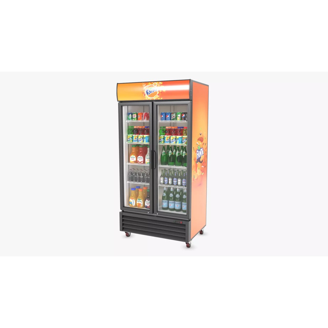 Display Fridge 3D Model – Low-Poly Beverage Display, PBR Textures - View 2