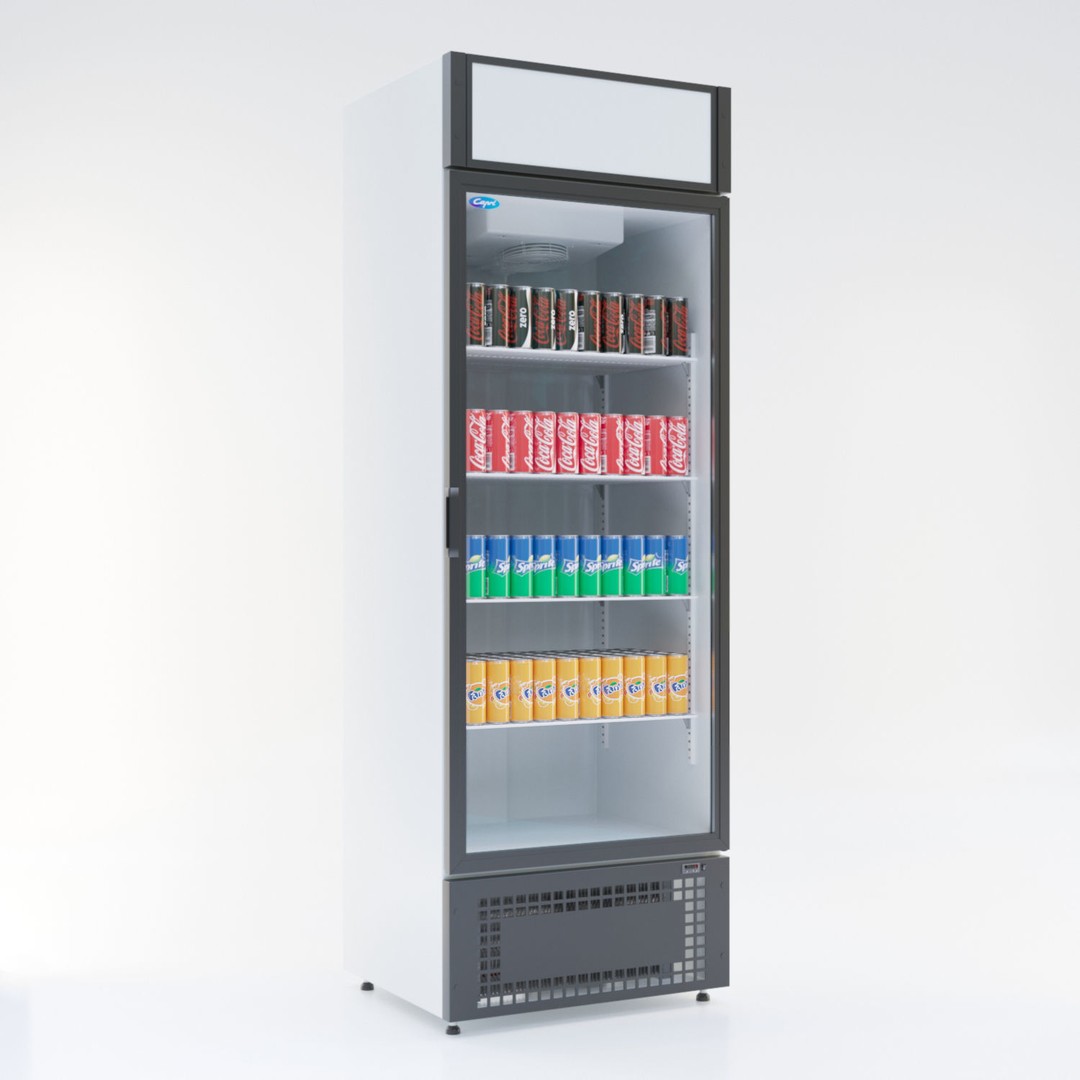Capri 07 Fridge 3D Model – Medium-Temperature Showcase, FBX - View 3