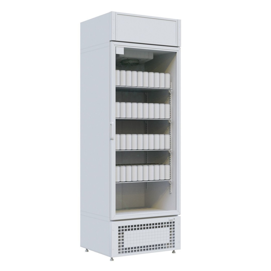 Capri 07 Fridge 3D Model – Medium-Temperature Showcase, FBX - View 4