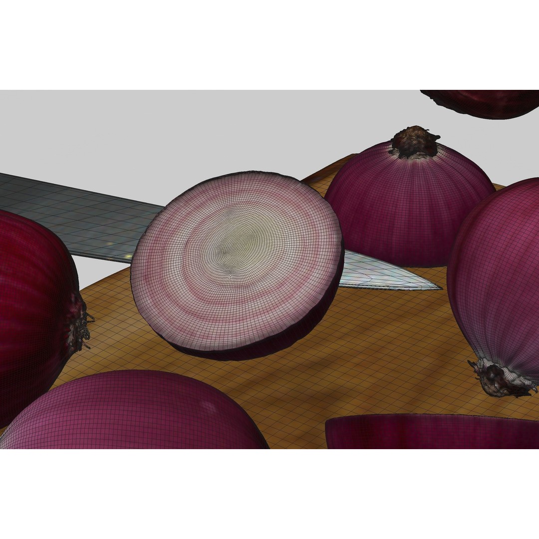 Red Onions 3D Model – PBR Vegetable Set for Kitchen Renderings