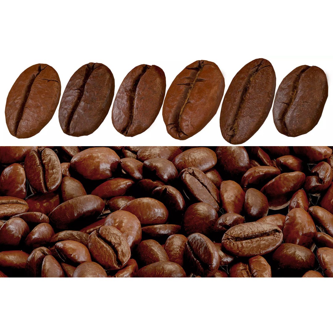 Coffee Beans 3D Model – Low Poly PBR Asset for Unity & Unreal - View 2