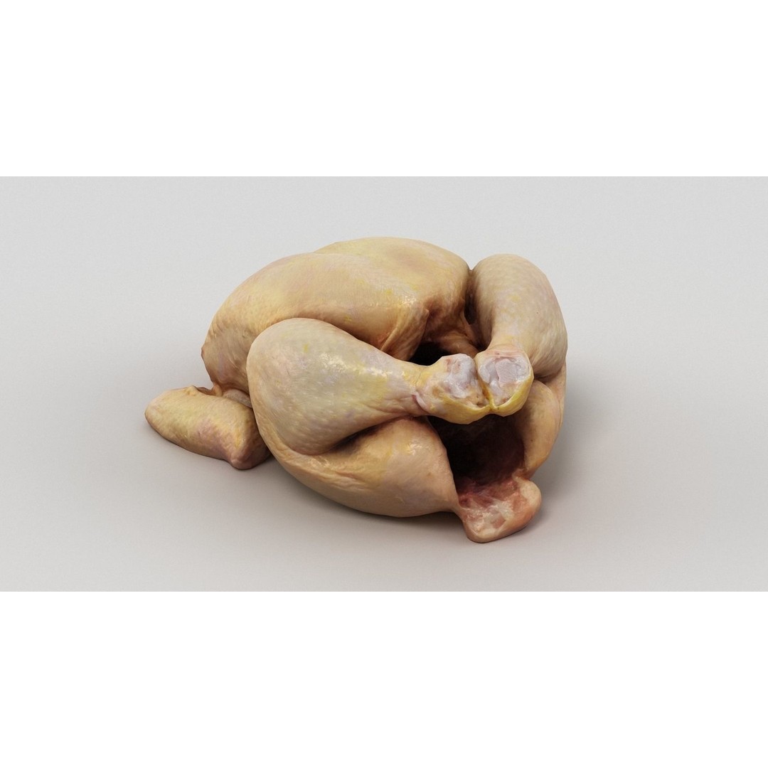 Raw Chicken 3D Model – High-Res Game Asset, FBX, OBJ