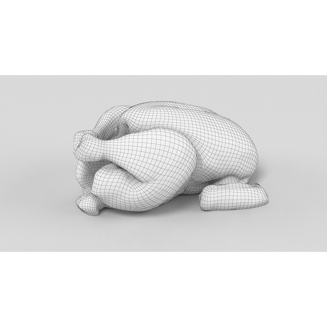 Raw Chicken 3D Model – High-Res Game Asset, FBX, OBJ - View 12