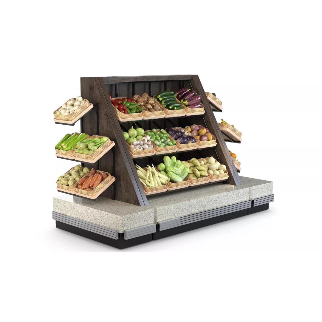 Vegetable Rack 3D Model – Low Poly Asset with PBR Textures, FBX - View 2