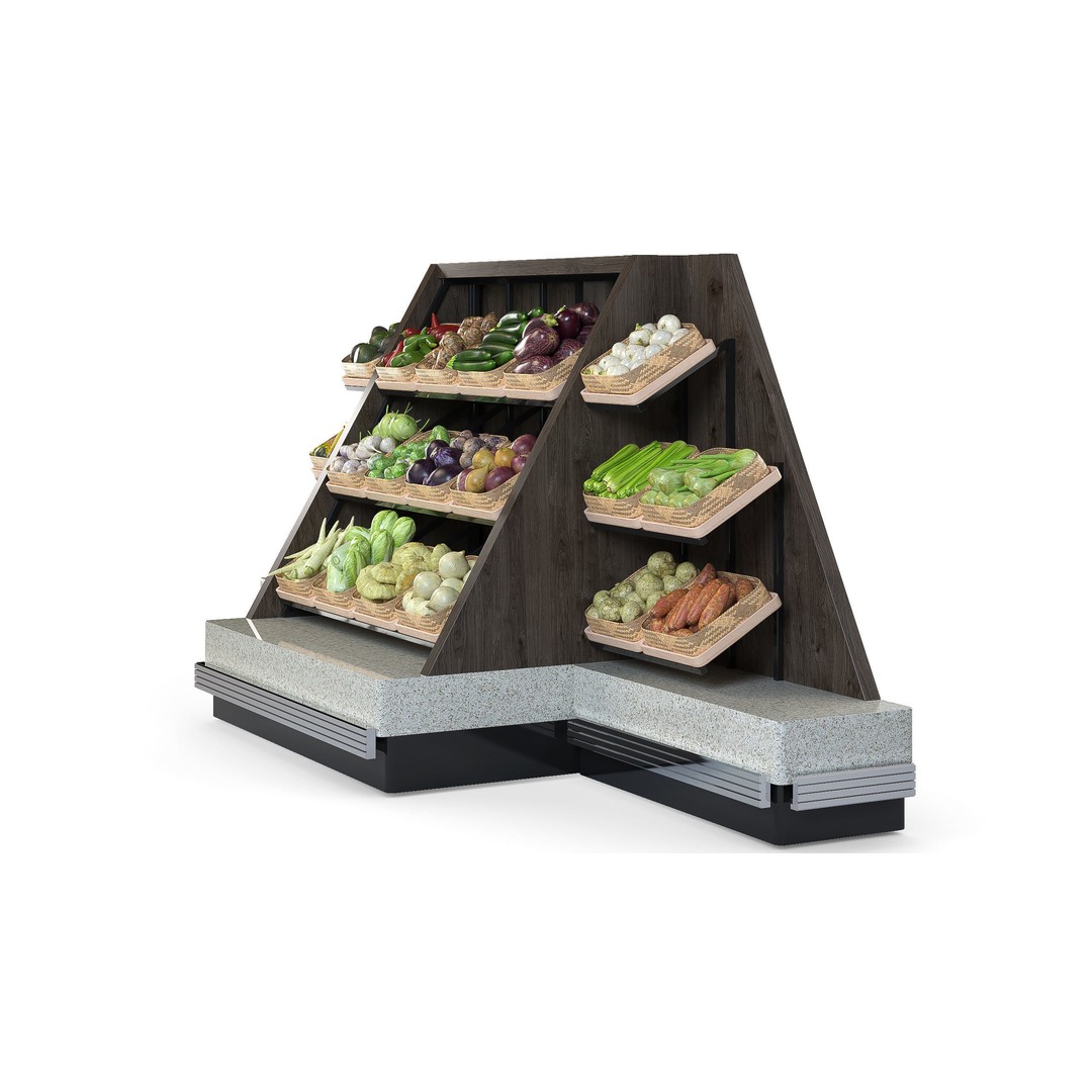 Vegetable Rack 3D Model – Low Poly Asset with PBR Textures, FBX - View 6