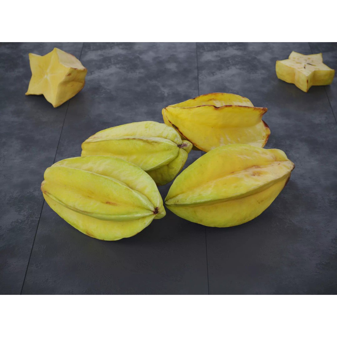 Star Fruits 3D Model – High Poly Photogrammetry Asset, FBX/OBJ - View 2
