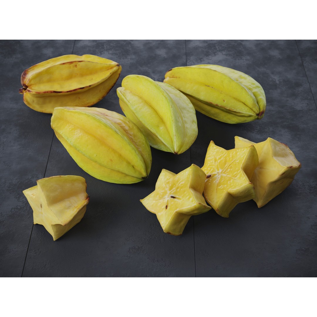 Star Fruits 3D Model – High Poly Photogrammetry Asset, FBX/OBJ - View 3