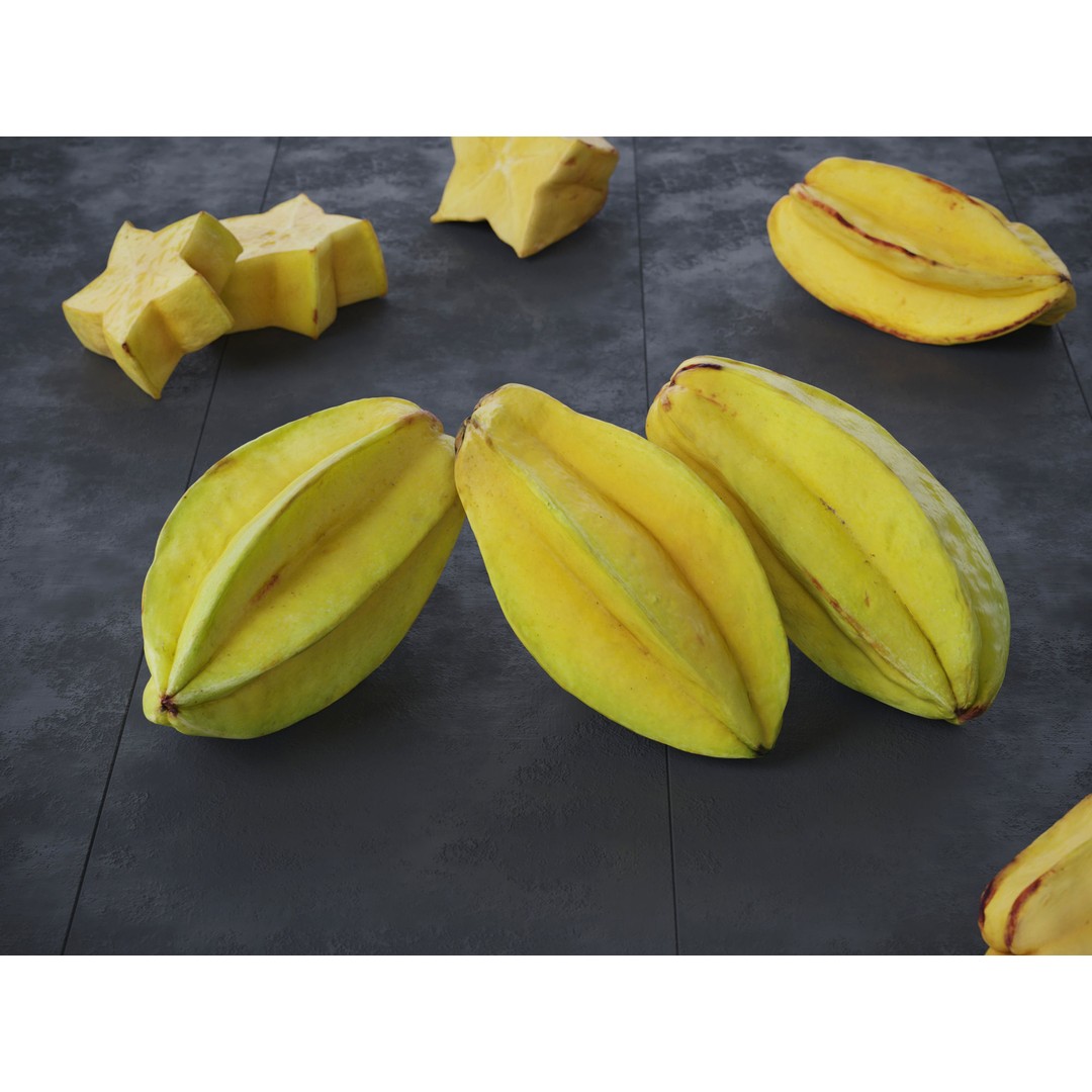 Star Fruits 3D Model – High Poly Photogrammetry Asset, FBX/OBJ - View 4