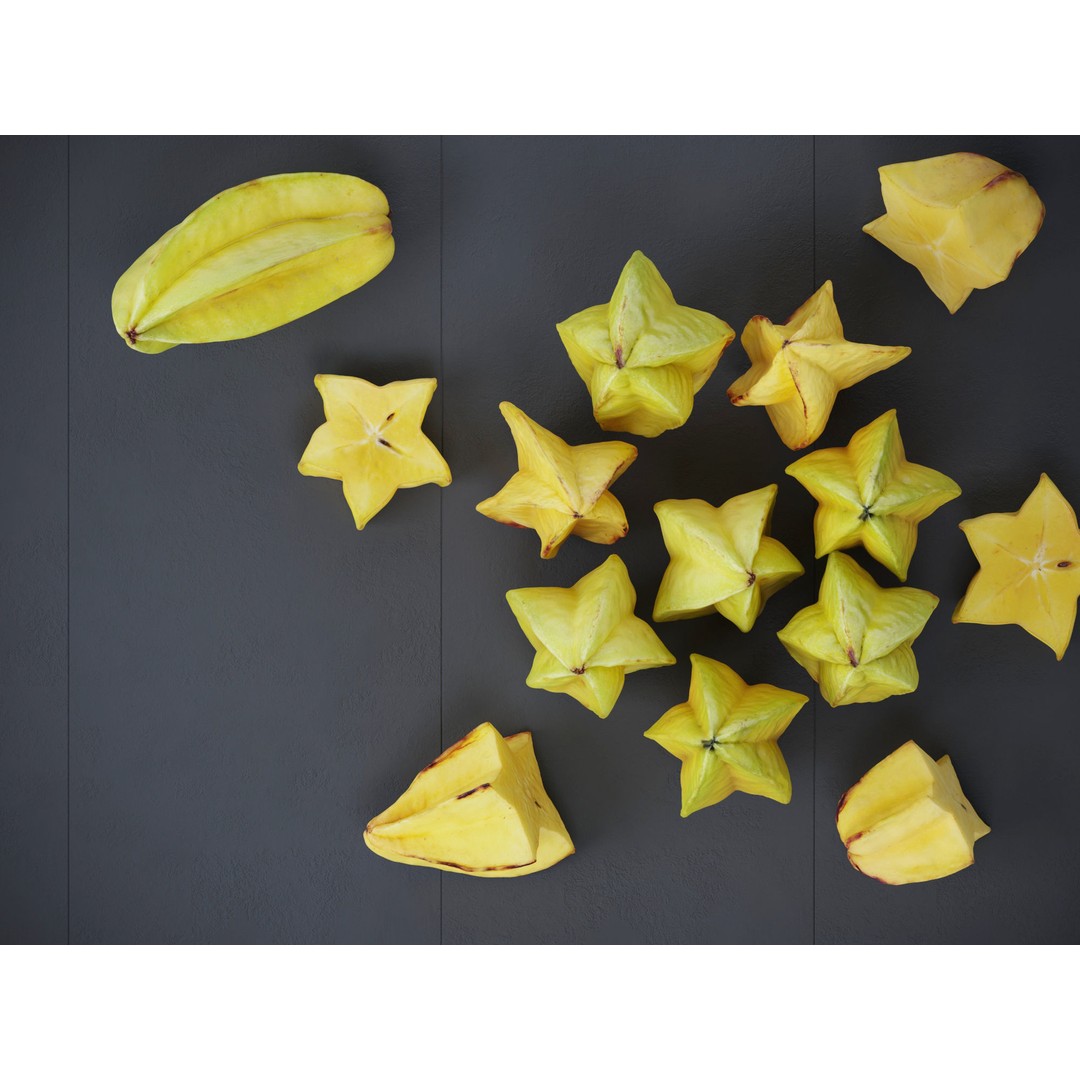 Star Fruits 3D Model – High Poly Photogrammetry Asset, FBX/OBJ - View 6