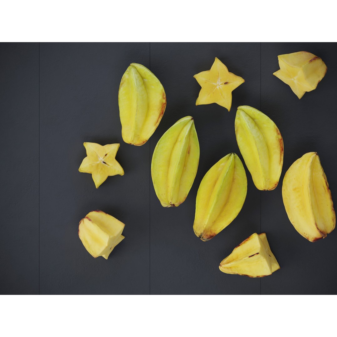 Star Fruits 3D Model – High Poly Photogrammetry Asset, FBX/OBJ - View 7
