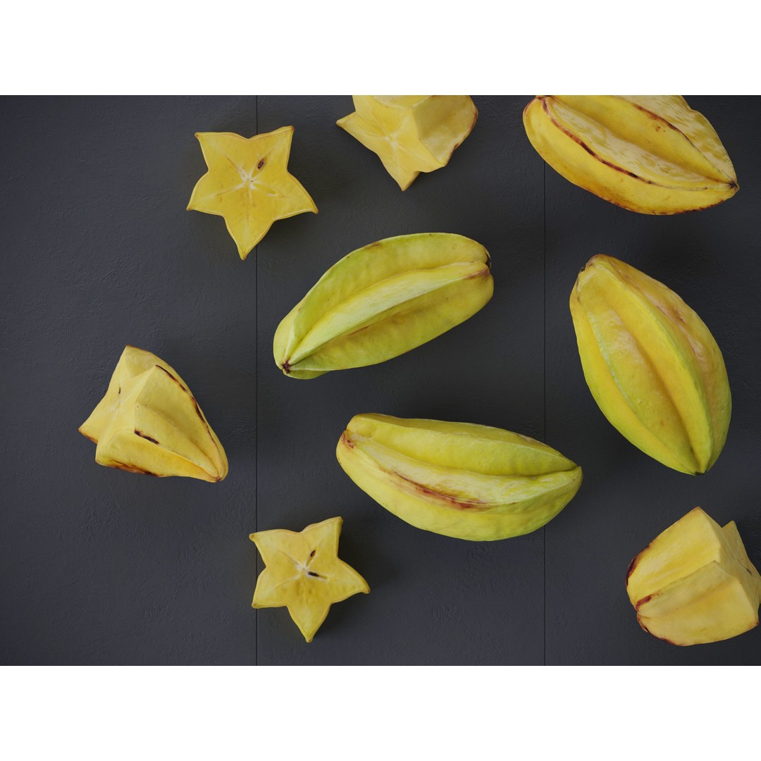 Star Fruits 3D Model – High Poly Photogrammetry Asset, FBX/OBJ - View 8