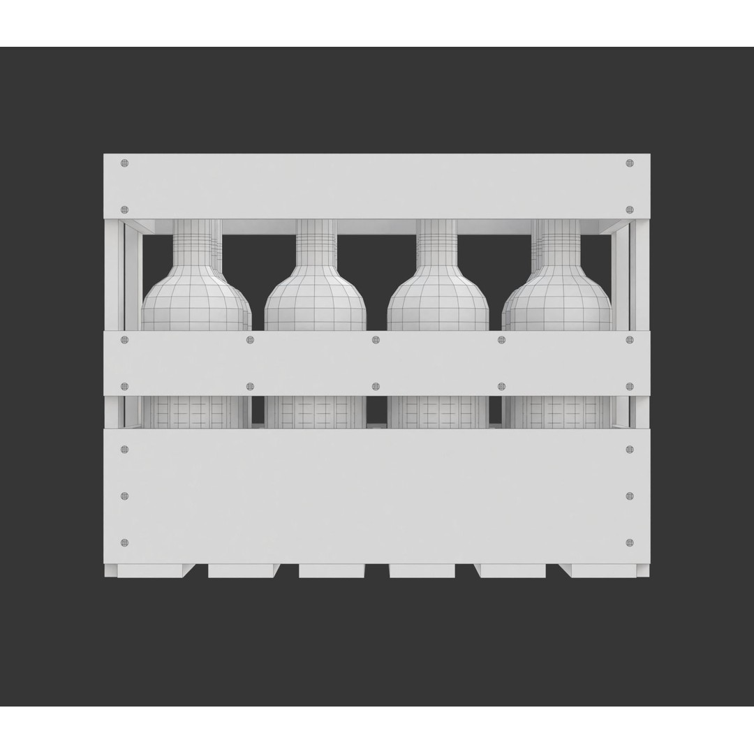 Wooden Wine Crate 3D Model – Vintage Beverage Container, FBX & OBJ