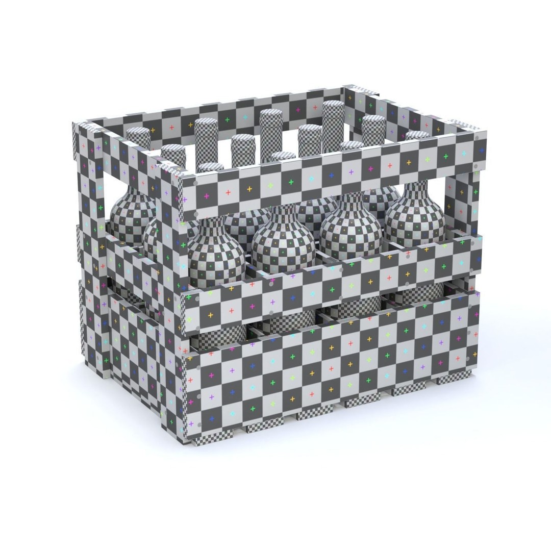 Wooden Wine Crate 3D Model – Vintage Beverage Container, FBX & OBJ - View 11