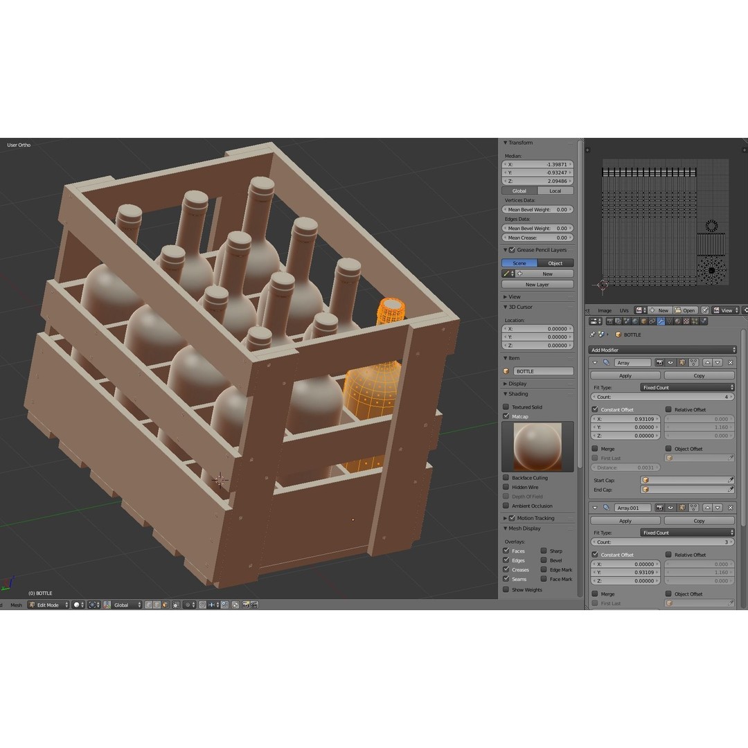 Wooden Wine Crate 3D Model – Vintage Beverage Container, FBX & OBJ - View 15
