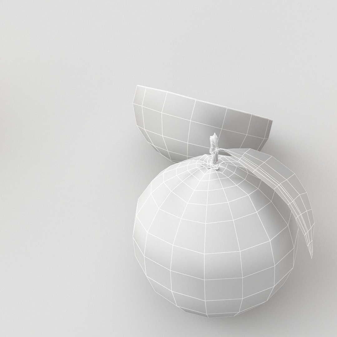 Realistic Orange 3D Model – High Poly PBR Asset, FBX, OBJ - View 11